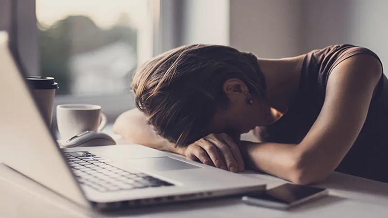 Image of Woman Sleeping on 